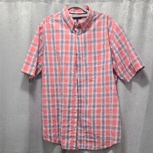 Croft & Barrow Pink and Blue Plaid Button Down Shirt Mens‎ XLT